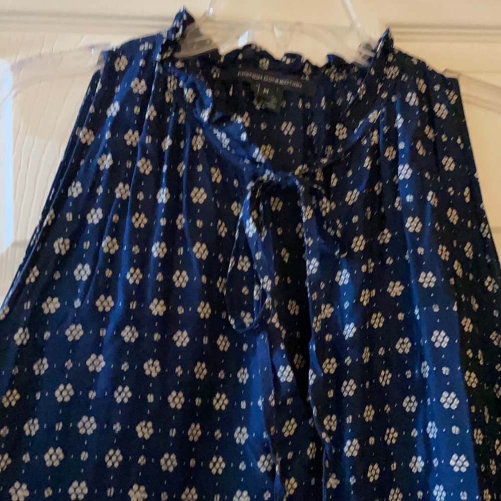 French Connection Flare Blue and Cream Dress - Picture 5 of 8
